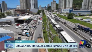 Subcomandante da PM comenta confronto entre torcidas na BR-101 em Itapema