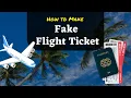 Free Fake Flight Ticket Generator How To Make Fake Flight Ticket Fake Flight Ticket Kaise Banaye