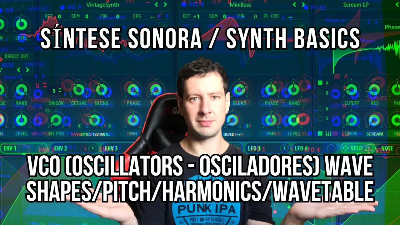 Síntese Sonora/Synth Basics - VCO (Oscillators - Osciladores) Wave Shapes/Pitch/Harmonics/WaveTable