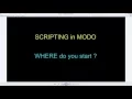 Modo Python Scripting WHERE to start
