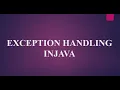 Exception Handling In Java Exception Handling In Java With Examples Java exception PART-1