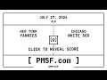 New York Yankees NYY Chicago White Sox CHW MLB Final Box Score JULY 27 2026