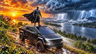 NEW BATMAN CYBERTRUCK BUILD FOR CAMPING 🦇