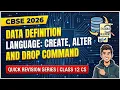 SQL DDL Commands CREATE ALTER DROP Explained with PYQs Class 12th CS Quick Revision 2026