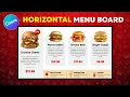 Create a Horizontal Digital Menu Board in Canva for Restaurants
