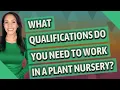 What qualifications do you need to work in a plant nursery