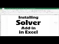 How to install Solver Add-in in Excel