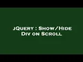 jQuery Div on Scroll