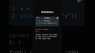 Python string find challenge solution