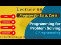 2 10 Sine x Cos x C program c language tutorial for beginners PPS
