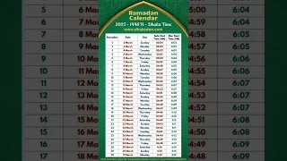 Ramadan Calendar For 2025 Ramadan Celender 2025 