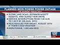 Mon Power has a planned outage for August 29 2024