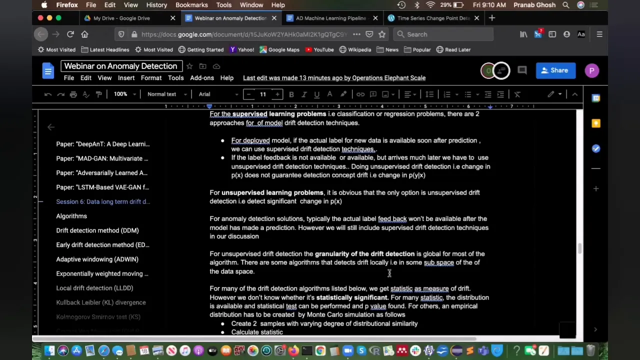 Session 6: Data Long Term Drift Or Change Point Detection(2020-12-18)
