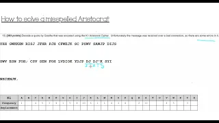 How to solve MISSPELLED ARISTOCRAT cipher I Codebusters I Science Olympiad