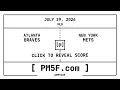 Atlanta Braves ATL New York Mets NYM MLB Final Box Score JULY 29 2026