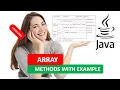JAVA ARRAY JAVA METHODS INTRODUCTION WITH EXAMPLE JAVA PROGRAMMING TUTORIAL 27 HINDI URDU