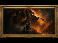 4k Odyssey Artwork Screensaver Trojan War Painting with Official Movie Score | Christopher Nolan