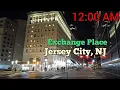 Midnight walk around Exchange Place in Jersey City New Jersey USA