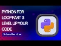 Python for Loop Part-3 Loop Control Statements break continue pass