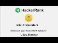 Hacker Rank Day 2 Operators C HackerRank Solution 30 Days Of Code Easy Explanation