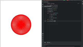 Creating Red Circle Design Using Python Turtle ASMR - No Talking