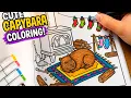 Coloring a Cute Capybara with Markers Relaxing Coloring Book
