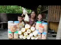 Download Lagu Cara memetik rebung besar untuk membuat acar rebung dengan cabai bersama putri kecilku