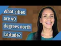 What cities are 40 degrees north latitude