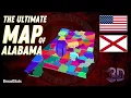 Alabama County Map Explained Population Area Rankings in 3D
