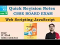 Quick Revision Notes CLASS 12 Web Application 803 Chapter 3 Web Scripting - Java Script One Shot