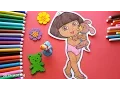 Coloring Page Dora The Explorer For Kids With Nursery Rhymes Colorear para Ninos