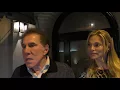 Steve Wynn with wife Andrea Hissom talks about the Las Vegas Shooting outside of Craigs Resstaurant