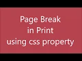 Page Break in Print Option Print -Save in Pdf PHP Beginner Tutorial Knowledge Thrusters