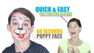 SHORT - Quick and Easy 60 Seconds Puppy Face Painting Demo