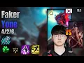 Faker Mid Yone vs Akali lol KR solo rank Full Game 16 3 vs