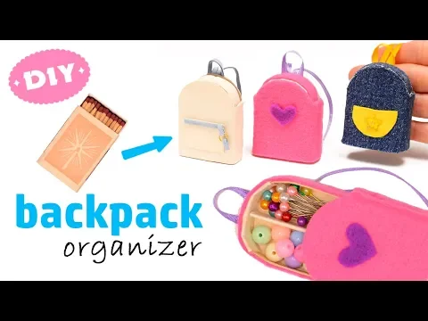 Download MP3 Diy Miniature 🎒 Backpack 🎒 Organizer With Matchbox | Back to school | Art IDEA