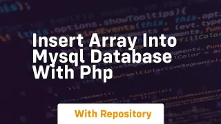 insert array into mysql database with php