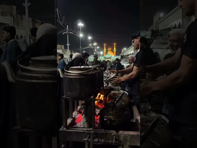 ⁣توزيع الشاي على زوار الحسين كربلاء المقدسة