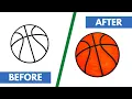 Basketball Coloring Drawing Oddly satisfying