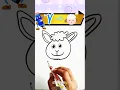 Steps to draw a goat from the letter Y