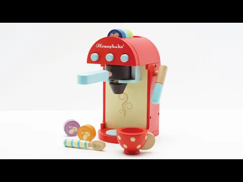 Wooden Toy Coffee Machine & Pods