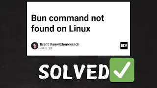 Fix bunx command not found in 2 Minutes Easy Solution
