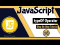 Typeof Operator JavaScript tutorial for Beginners Tutorial - 18