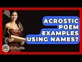 Acrostic Poem Examples Using Names - The Prose Path