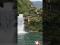 Diving to explore beautiful waterfalls in the middle of summer #travel #waterfall