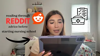 REDDIT ADVICE FOR NURSING SCHOOL