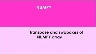 N - 28 Transpose Swapaxes of Numpy Array