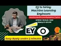 EY Hiring ML Engineers B MTech 21 LPA Salary for Freshers Software Engineer 0-2 Yrs