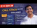 C Day 28 Call Stack in Functions Explained Stack Frames Memory Execution Flow