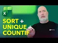 How to Count Items in Excel Tables with UNIQUE SORT COUNTIF Functions